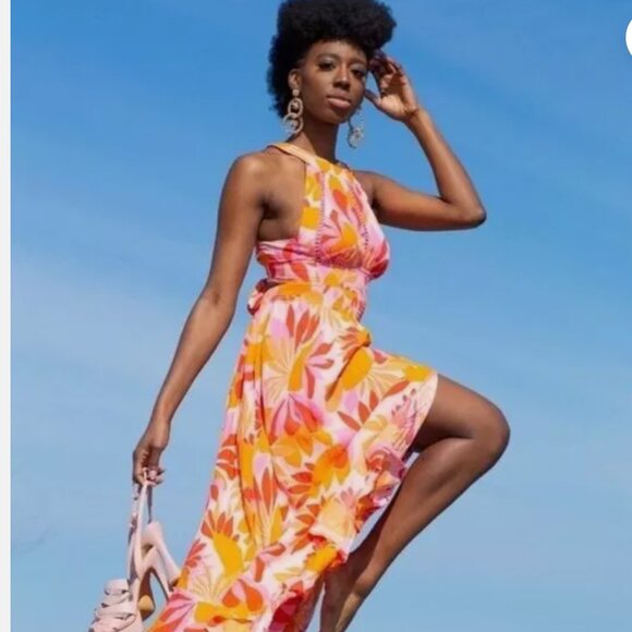 Anthropologie Abel the Label Rumi Maxi Dress Tropical - Picture 1 of 11